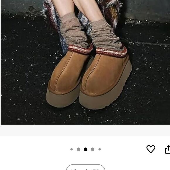 Womens Slipper Platform Mini Boots Short Ankle Boot Fur Fleece Suede  #20 - Picture 1 of 12
